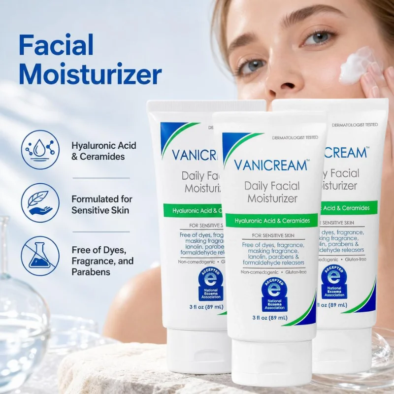 Vanicream Daily Facial Moisturizer With Hyaluronic Acid Ceramides Facial Cream For Sensitive Skin Gentle Soothing Moisturizer