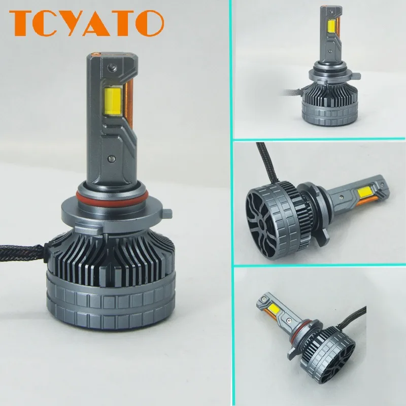 

TCYATO 2pcs 200W Three Copper Tube Three Color Car LED Headlights H7 H4 H11 9005 9012 Car Front Headlights