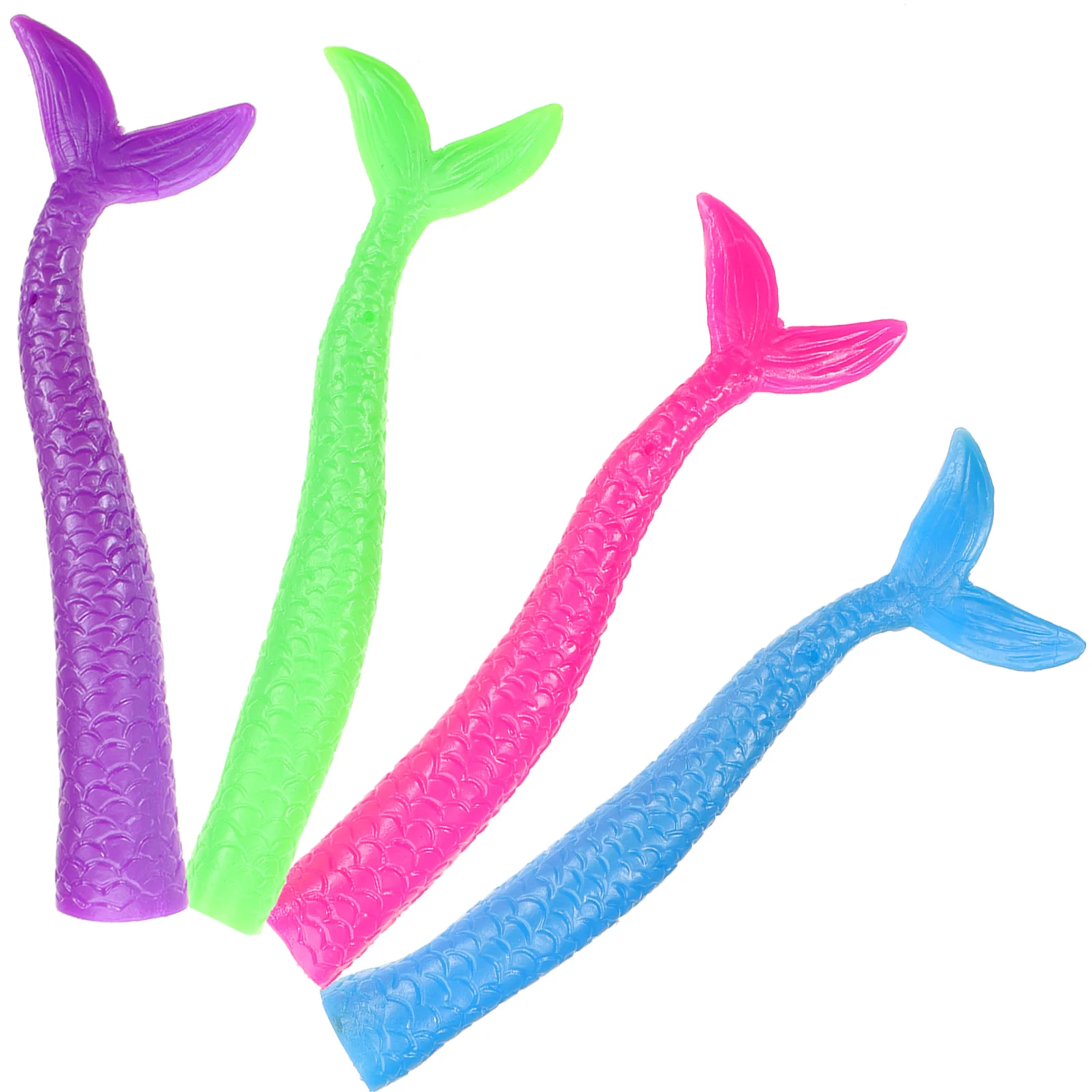 

4 Pcs Mermaid Finger Puppet Tail Hand Puppets Take Bath DIY