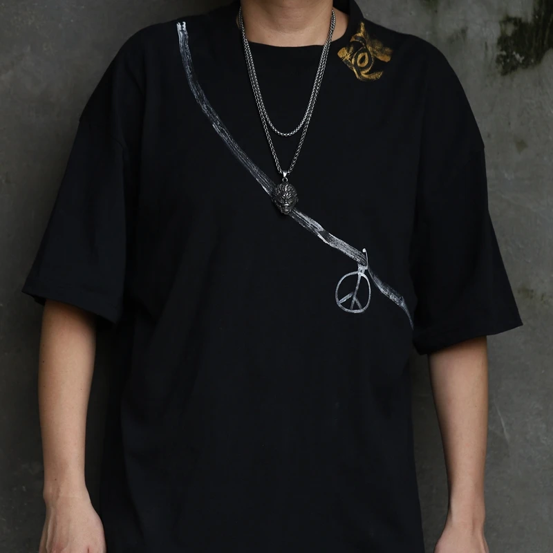 

Titanium Steel Nelace Men's Faion Long Sweater Chain Agive Sle Monkey Head Pendant Hip Hop Trendy Jewelry Accory