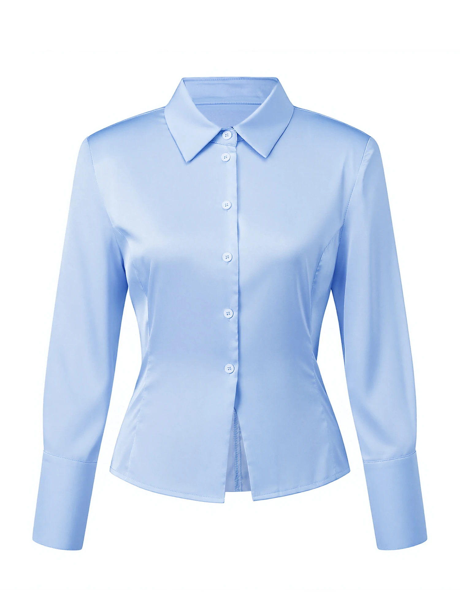 

Женские рубашки с длинным рукавом и воротником с лацканами на пуговицах, модные однотонные блузки