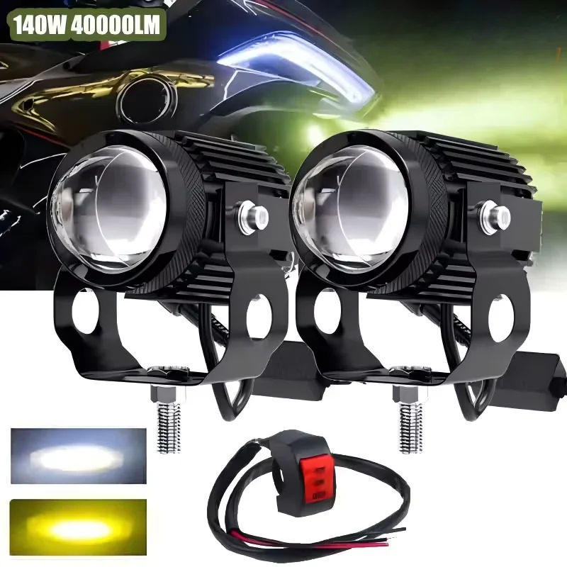 140W 40000LM Motorcycle Headlight LED Fog Light 3000/6000K for Motorcycles and Off-road Vehicles in Various Models