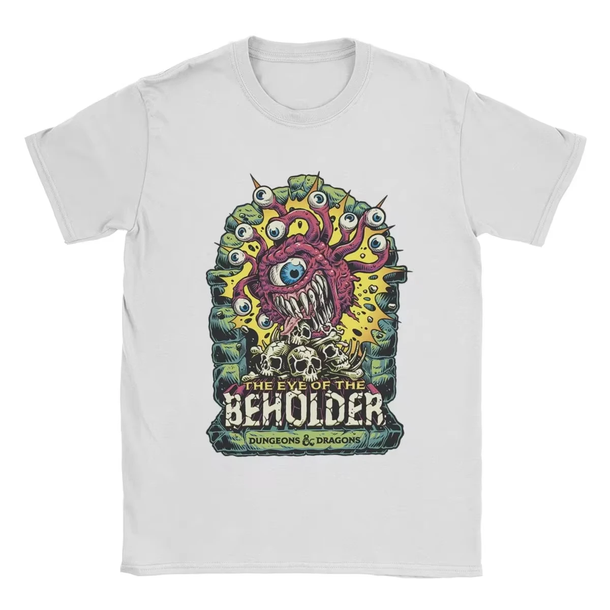 Cooles Dungeons&Dragons-T-Shirt mit „Spectator's Eye“-Motiv für Herren, Rundhalsausschnitt aus reiner Baumwolle, Vier-Jahreszeiten-Streetwear für Paare – Detail 6