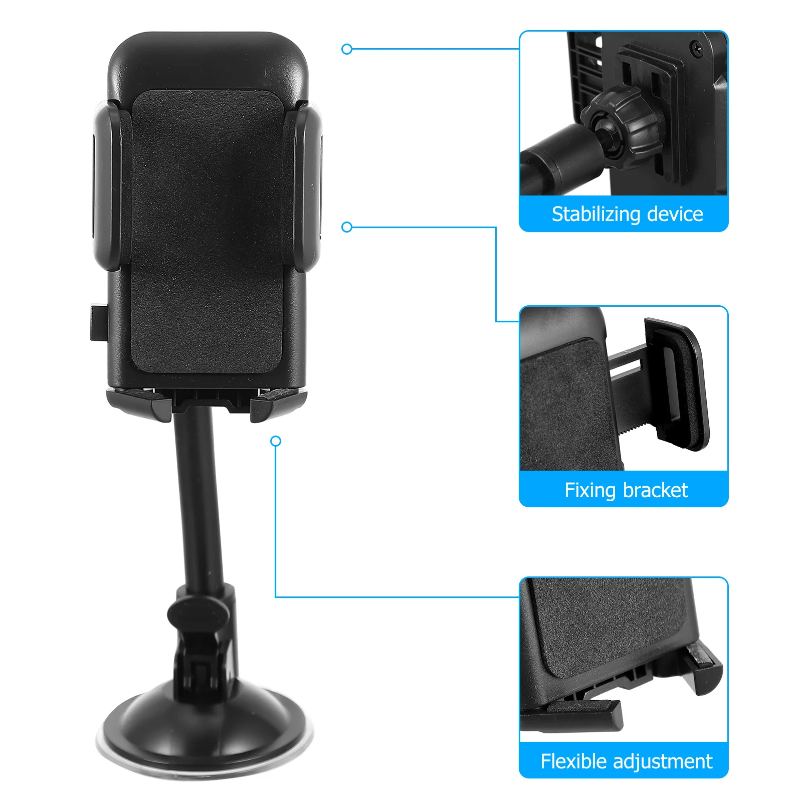 

Suction Cup Car Phone Holder Premium Flexible Gooseneck with Rotating Ball Joint for Dashboard Windshield Mount Universal Phone