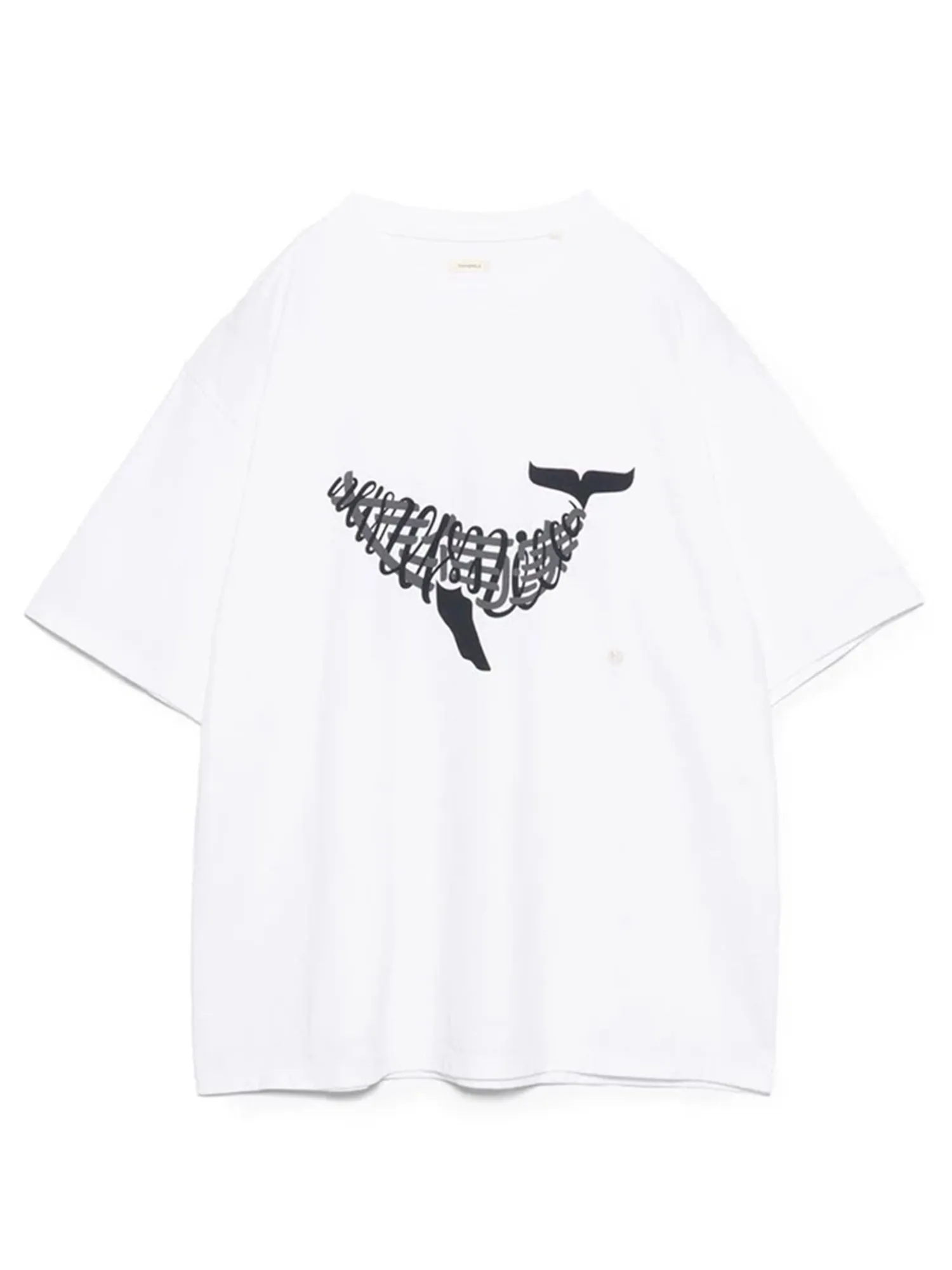 Graphic Whale Printed T-shirt Japanese Trendy Men's Large Loose Casual City Boy Short Sleeve Tees