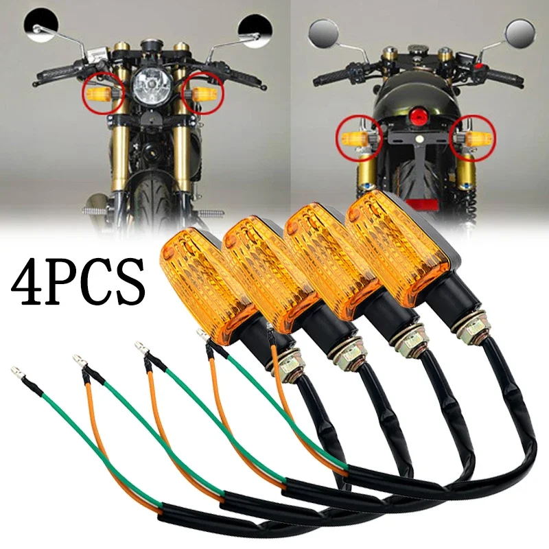 

1/2/4Pcs 12V Motorcycle Flasher Turn Signal Lamp DC Motorbike Indicator Light Amber Blinker Universal Moto Equipment Accessories