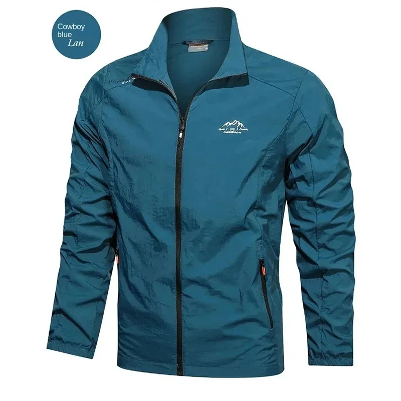 Men Summer Windbreaker Zip Pockets Uv Sun Protection Jackets Breathable Ultra-light Working Clothes Outdoor Skin Thin Coats Camp