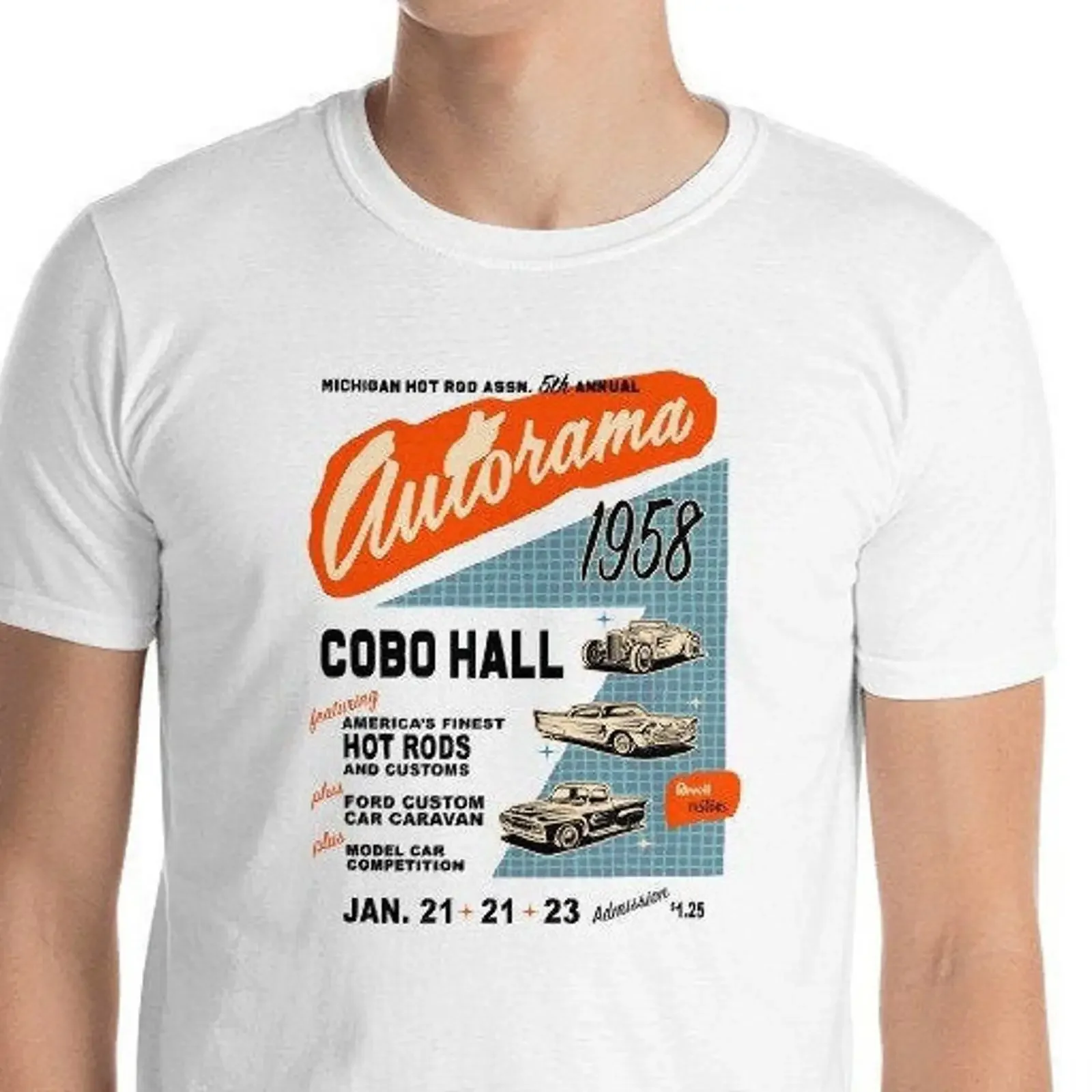Vintage Autorama T shirt Hot Rod Customs Car Culture Kustoms vintage Washed fashion Top For Everyday Wear Casual homme Stylish