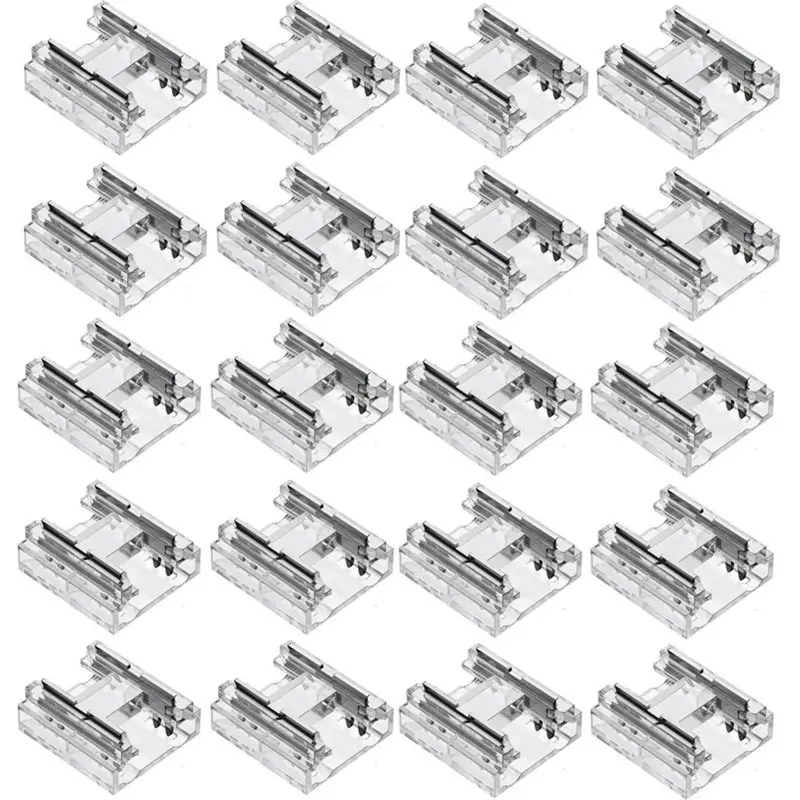 A97I-20 Pack COB 0.31In(8Mm) 2 Pin Transparent Connector For Non-Wired Gapless Solderless
