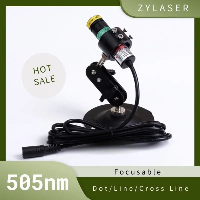 

Plastic Lens 18X65mm Focusable 505nm Green Line/Cross Line Laser Diode Module with Adapter&EU Holder for Positioning Cutting