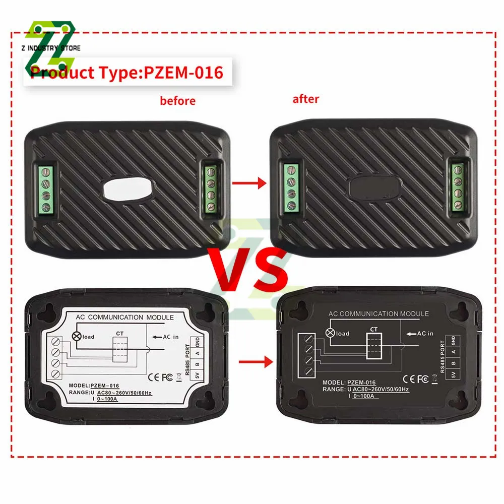 PZEM-014 PZEM-016 Voltmètre Ampèremètre RS485 Modbus Tension Courant Puissance Compteur D\'énergie Électrique Watt Mètre