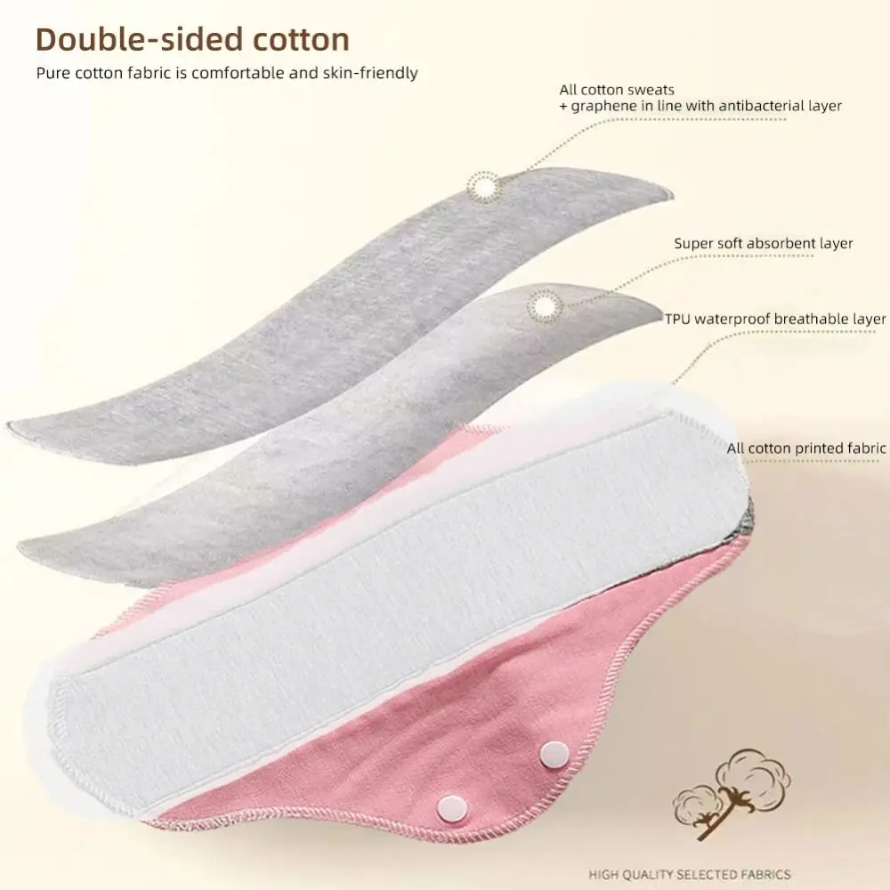 Reusable Adult Diaper Non-slip Soft Washable Panties Panty Liners Elderly Prevent Urine Leakage Cotton Menstrual Cloth Sanitary