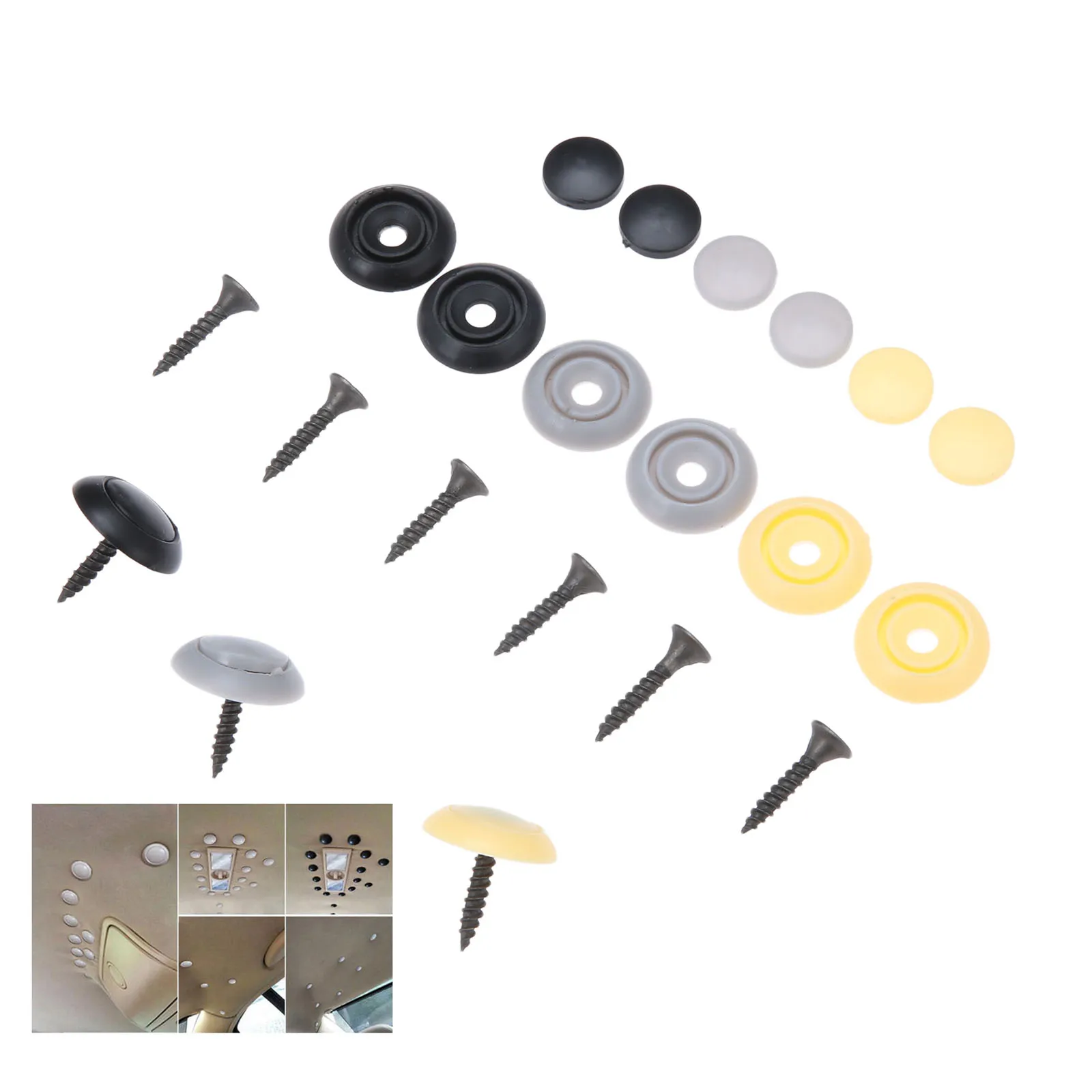 

50Pcs Automotive Car Roof Button Snap Rivets Retainer Auto Truck Fasteners Screw Plastic Car Clips for Roof Cloth Repairing 20mm