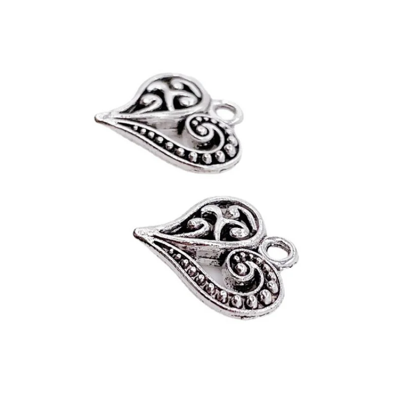 Factory Direct Sales 100Pieces diy Antique Hollow Heart Pendant Peach heart pendant Antique Heart Pendant