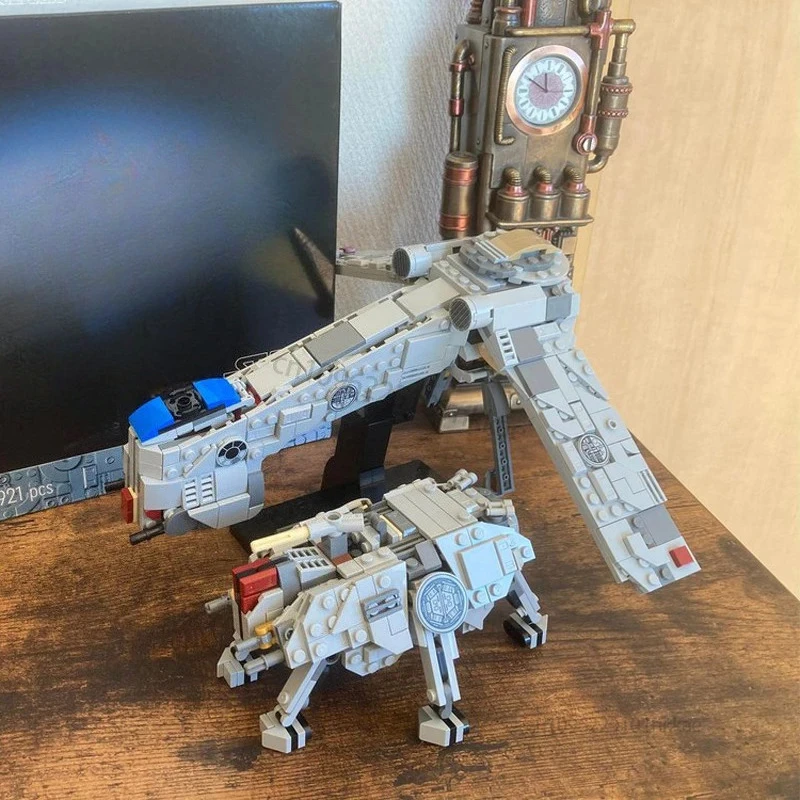 

NEW Spacecraft Republic Dropship with AT-Walker Midi Version Building Blocks Model DIY MOC 75375 Assemble Bricks Kids Toys Gifts