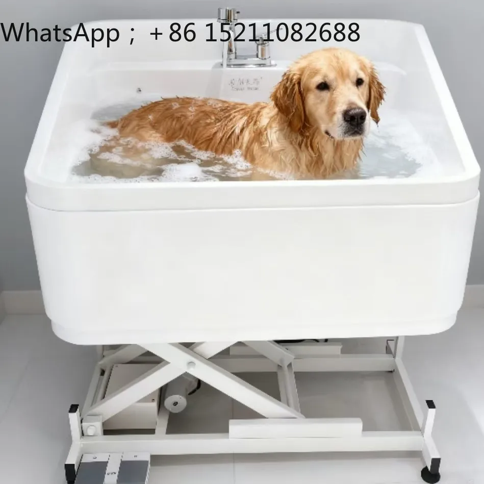 SCY pet lift bath tub, acrylic easy-to-clean pet store bathtub, large dog pet bathtub