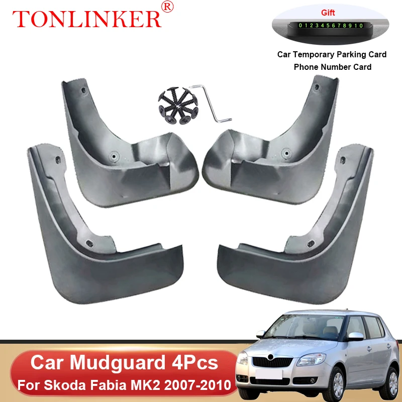 

TONLINKER Car Mudguard For Skoda Fabia 2 MK2 5J 2007 2008 2009 2010 Mudguards Splash Guards Fender Mudflaps 4Pcs Accessories