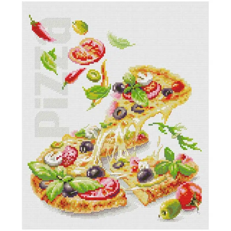 Attractive Pizza Patterns Counted Cross Stitch Sets Handmade 11CT 14CT 16CT 18CT Cross Stitch Kits Embroidery Needlework Gifts