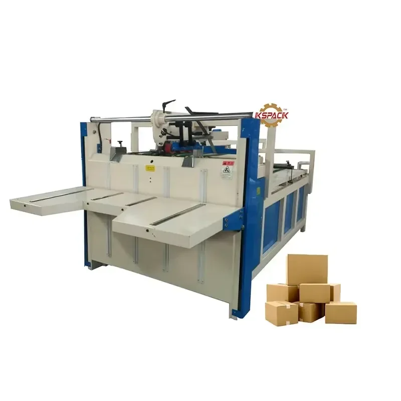 Semi Automatic Feeding Jumbo Size Two Joint Folding Gluing Machine Double Pieces Carton Folder Gluer Machine