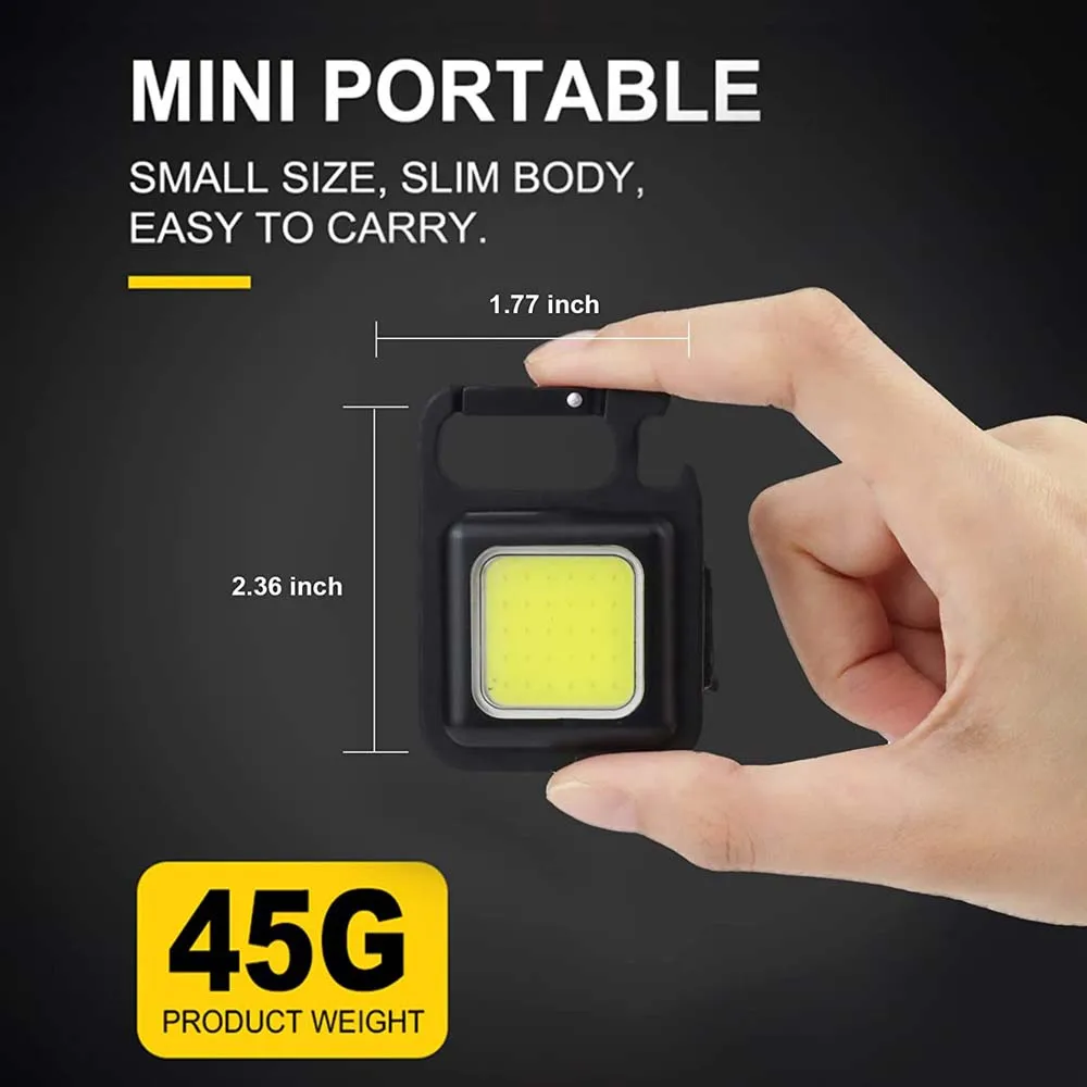 ใหม่ MINI ไฟ LED ทํางานมัลติฟังก์ชั่น Glare COB พวงกุญแจแบบพกพาไฟฉายกลางแจ้ง Camping LIGHT