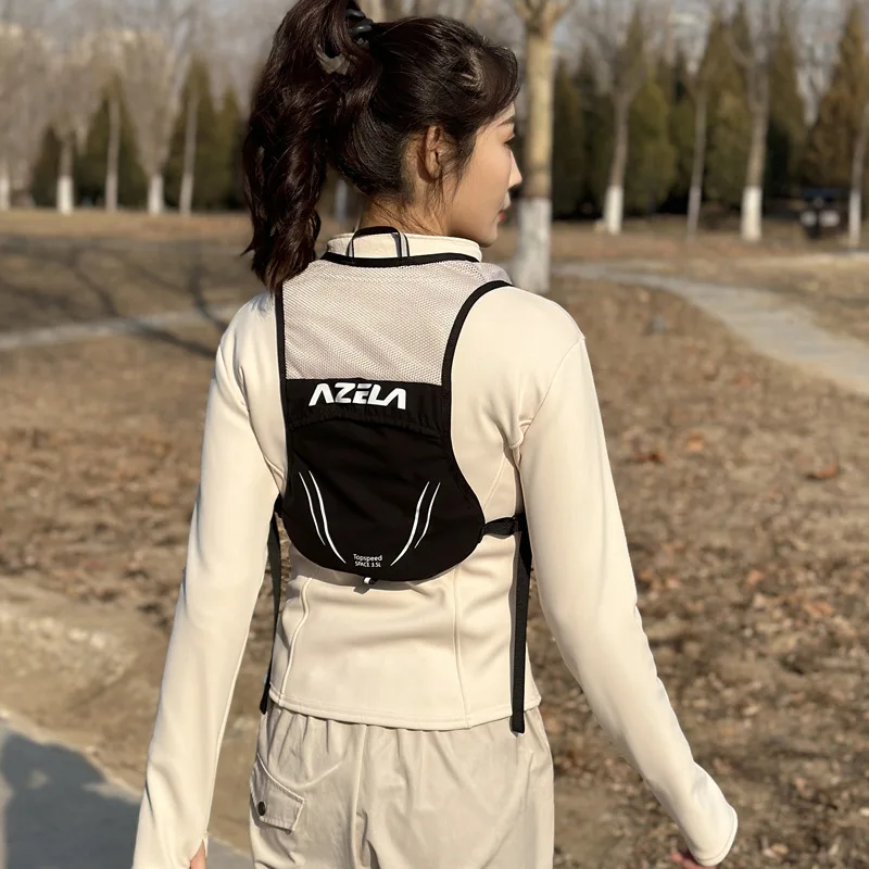Tas Ransel Hidrasi Olahraga Luar Ruangan untuk Ultra Running, Bersepeda, Maraton, Vest, Tas Selempang Ganda, Kantong Pembawa Air