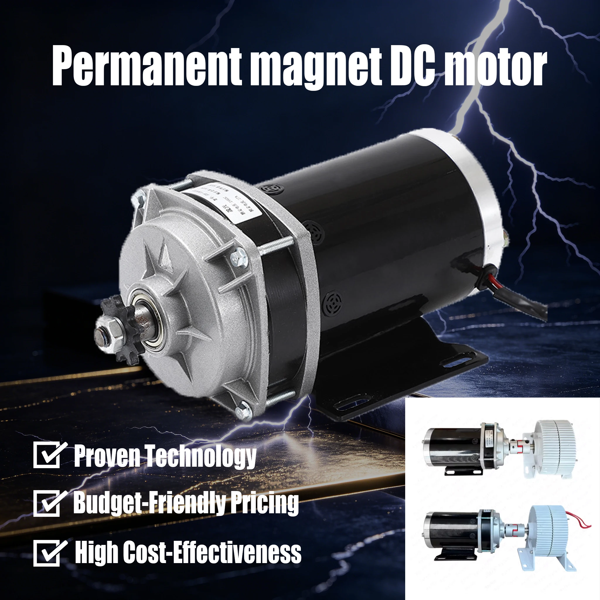 DC Motor Permanent Magnet Generator Micro 12V 24V 48V Brushed Motor Brushed High Permanent Magnet 500RPM Gear Electric Motor