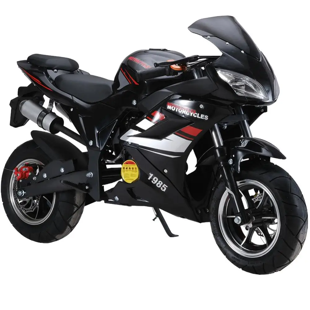 49cc 4-Stroke Pocket Rocket Motorcycle, 8 Inch Wheels Mini Motorcycle, Gas Pocket Motorbike with Front Rear Disc Brakes