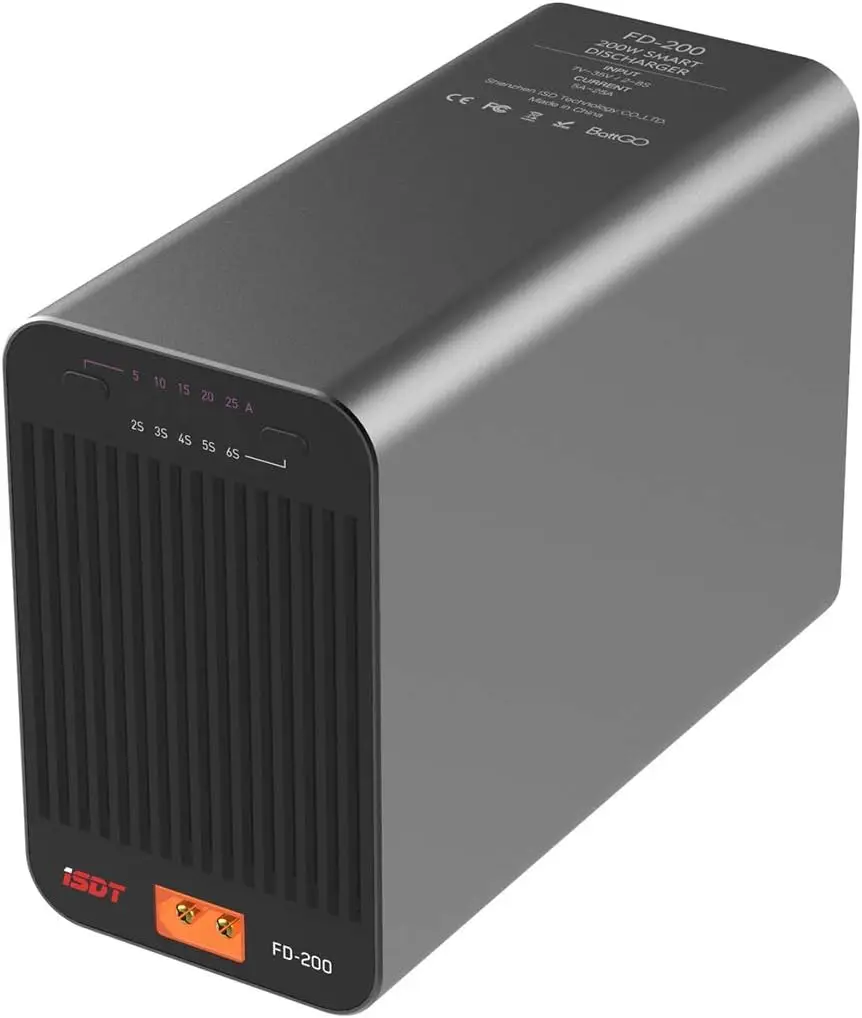 

ISDT FD-200 RC Lipo Discharger, 2-8S Smart Lithium Battery Discharger for Storage, Max 200W 25A, Wireless App Control