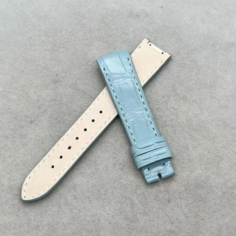 Luxury Custom Handmade Alligator Watchbands Applicable LVCEA 16mm 17mm Calibrator Interface Crocodile Skin Strap Calfskin Lining