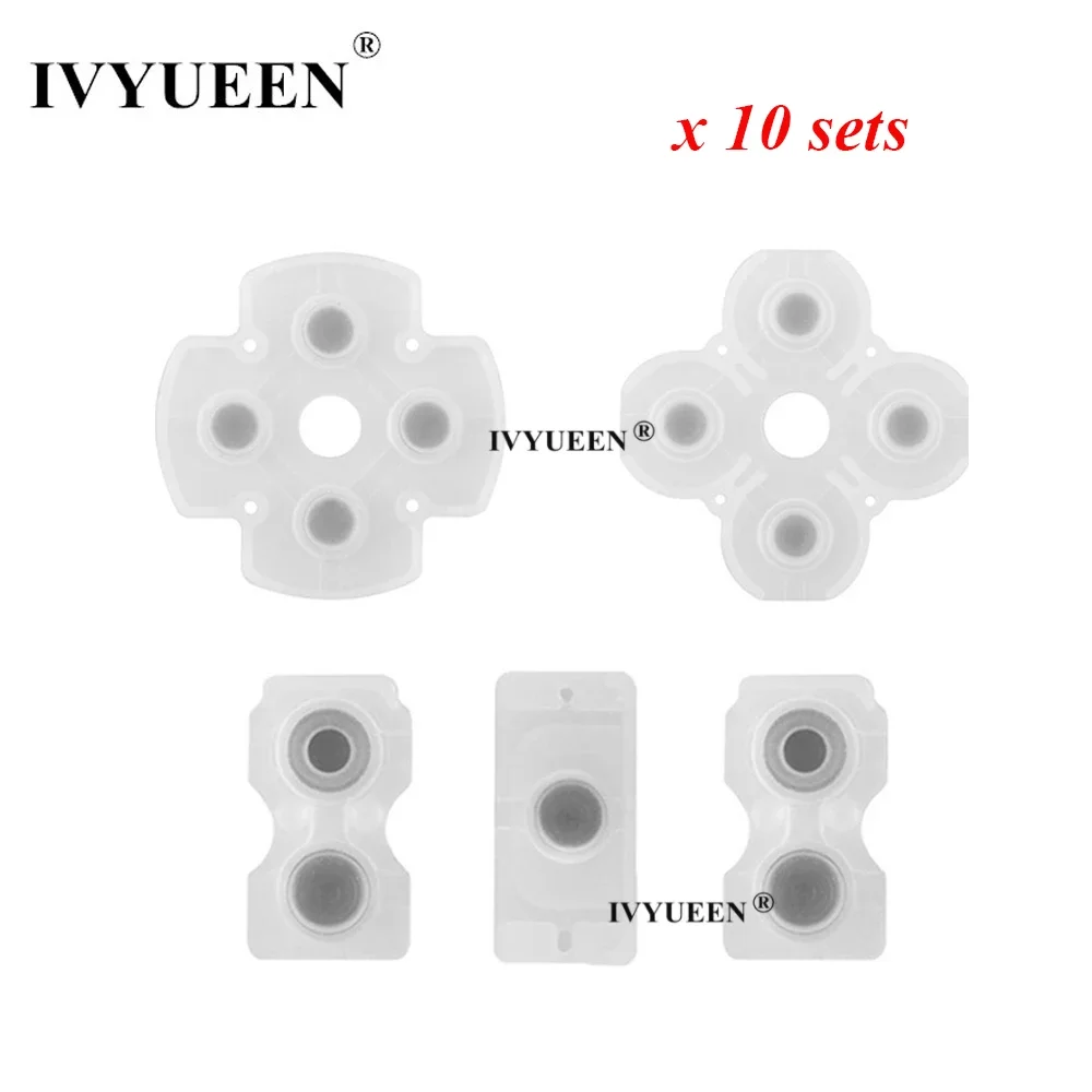 IVYUEEN 10 Sets Rubber Conductive Adhesive Button Pad Keypads for Sony PlayStation Dualshock 5 4 PS4 PS5 Controller Gamepad