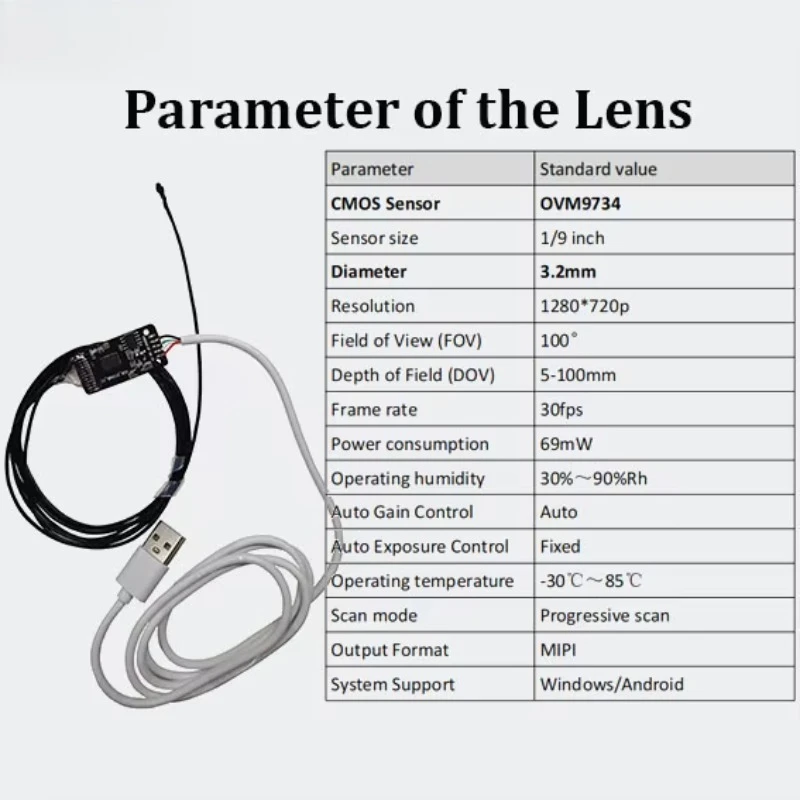 CMOS Sensor Industrial Medical Flexible Endoscope Camera Module for Viewing and Recording Images