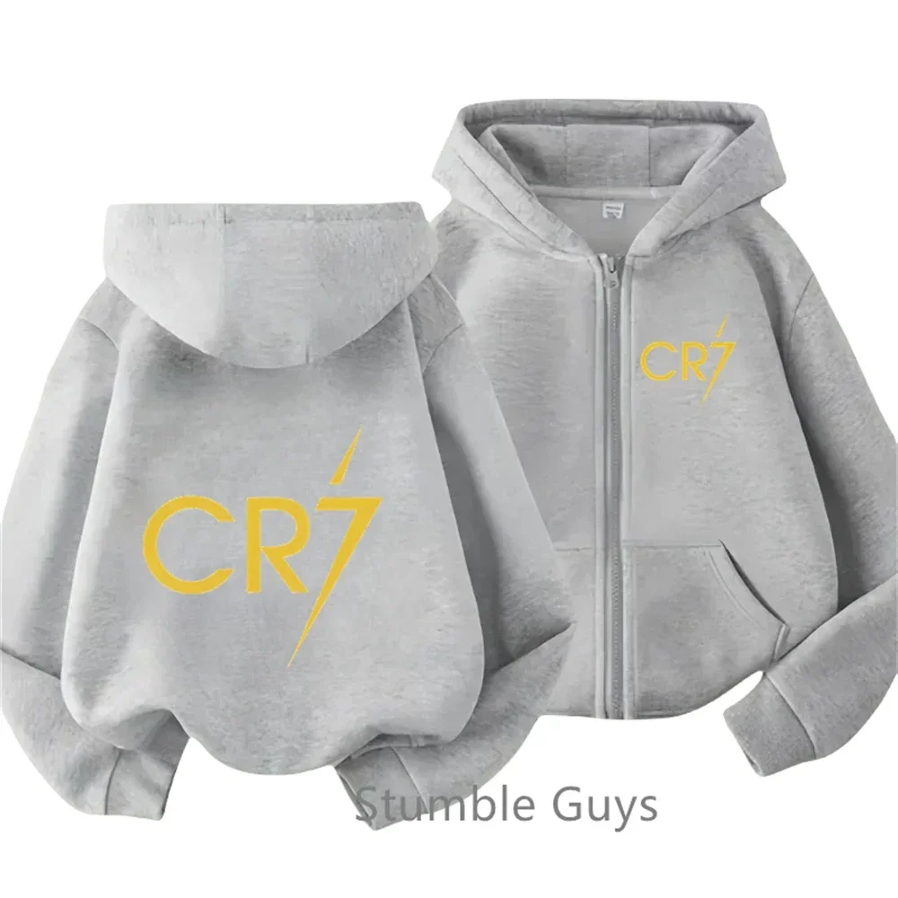 Fashion Ronaldo- CR7 Hoodie Kids Clothes Football Star Trucksuit Boys Jersey Zipper Sweatshirt Girls Long Sleeve Casual Tops