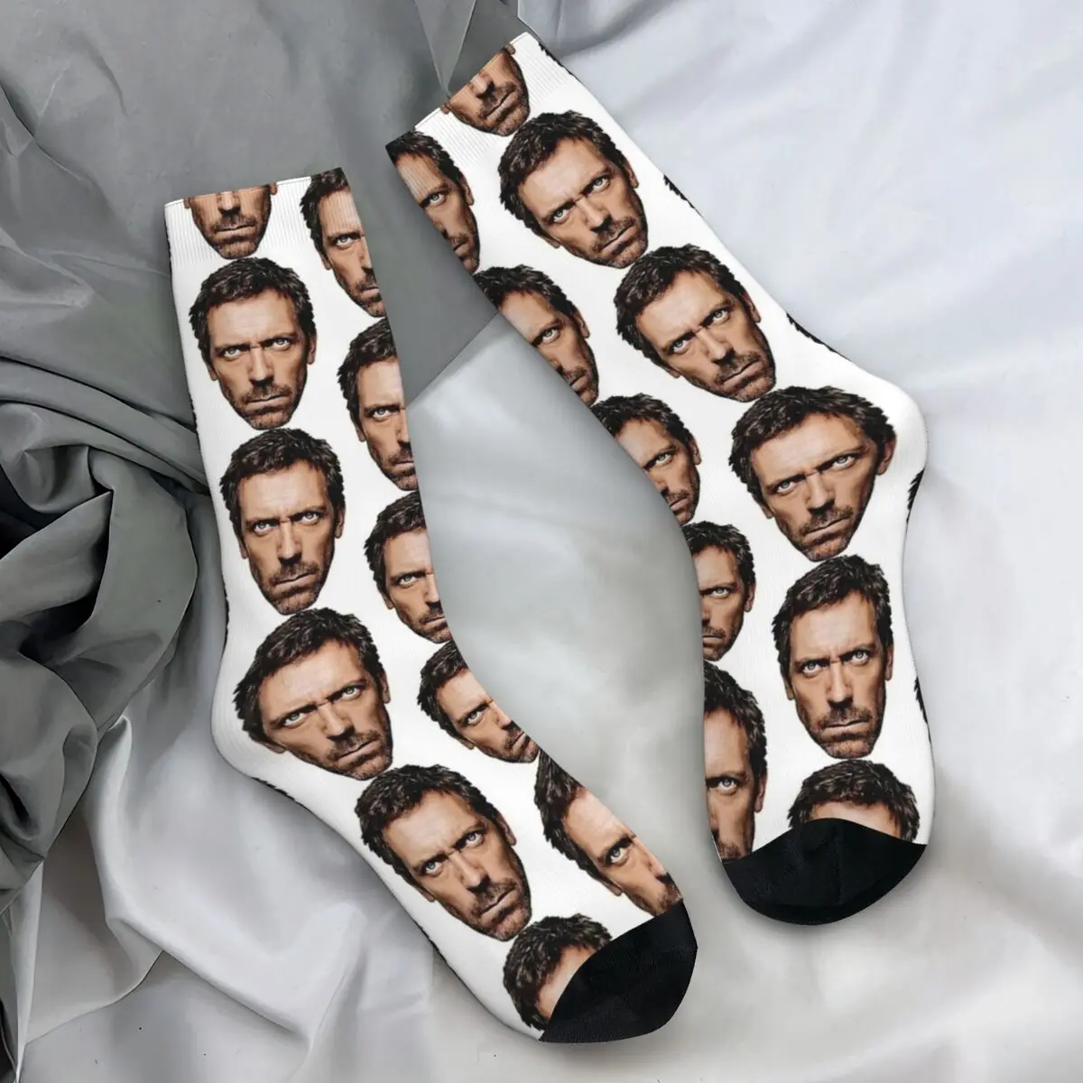 Skarpety Dr. Gregory House Jesienne pończochy telewizyjne dla mężczyzn Zabawne skarpetki męskie Wysokiej jakości skarpetki antypoślizgowe do biegania z grafiką