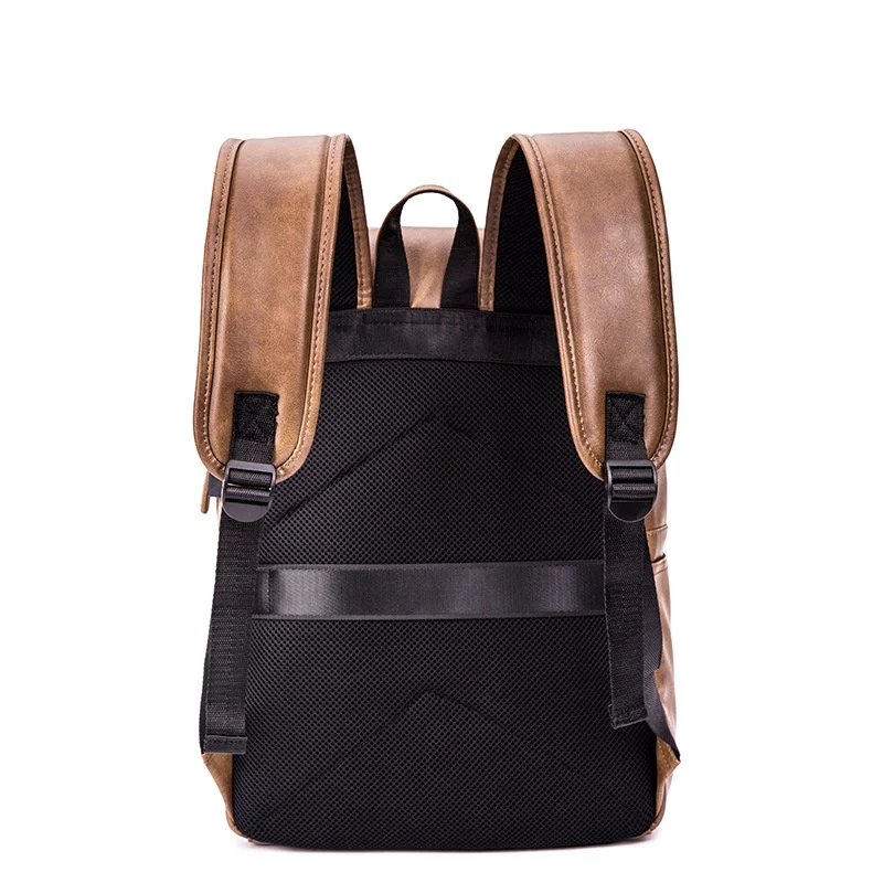 Vintage Flip Men's Backpack Casual Leather Travel Backpack Male Business Computer Backpack High Quality Student School bag