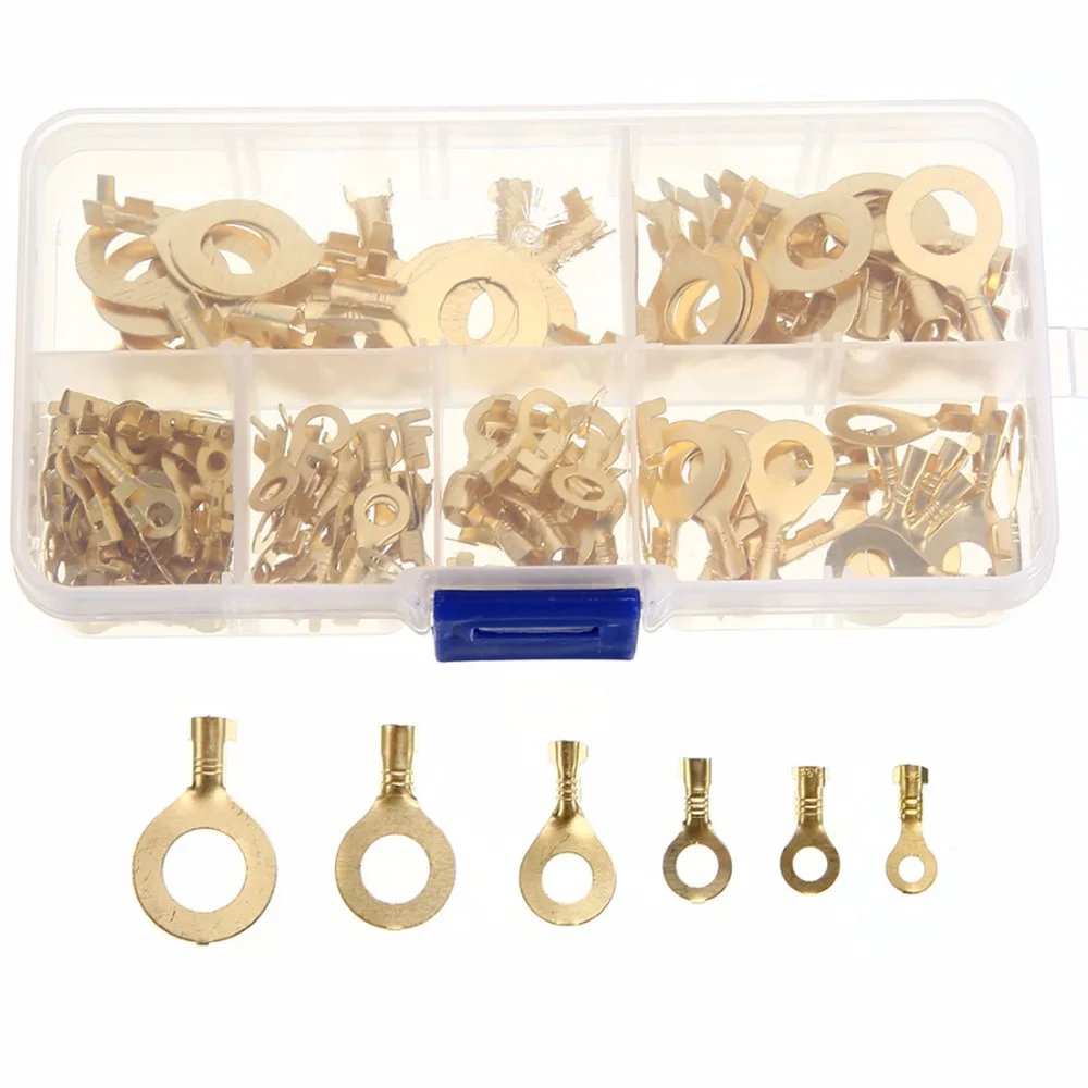 150Pcs Boxed Ring Terminal Butt Piece Round Copper Nose O-Type Cold Pressed Terminal Wiring Connector
