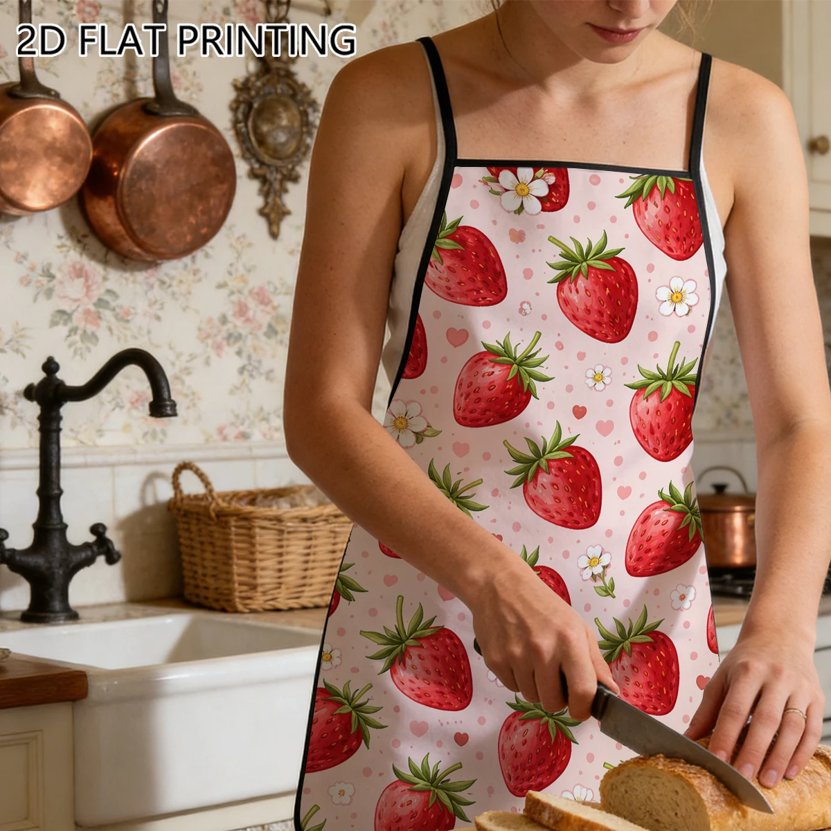 1 stuk schort met aardbeibloem - Kitchen Baking Background recensie en prijs