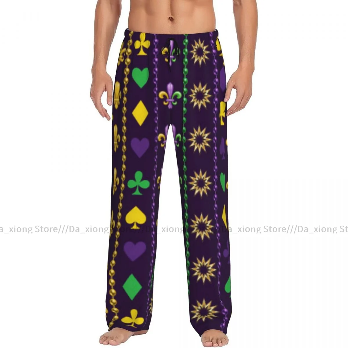 Mardi Gras Pattern Mens Pajamas Pyjamas Pants Lounge Pants Sleep Bottoms