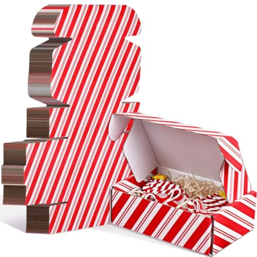 24 cajas de regalo de Navidad con tapa, cajas pequeñas de papel de cartón corrugado de 6x4x2 pulgadas para correo de embalaje de regalo para pequeñas empresas