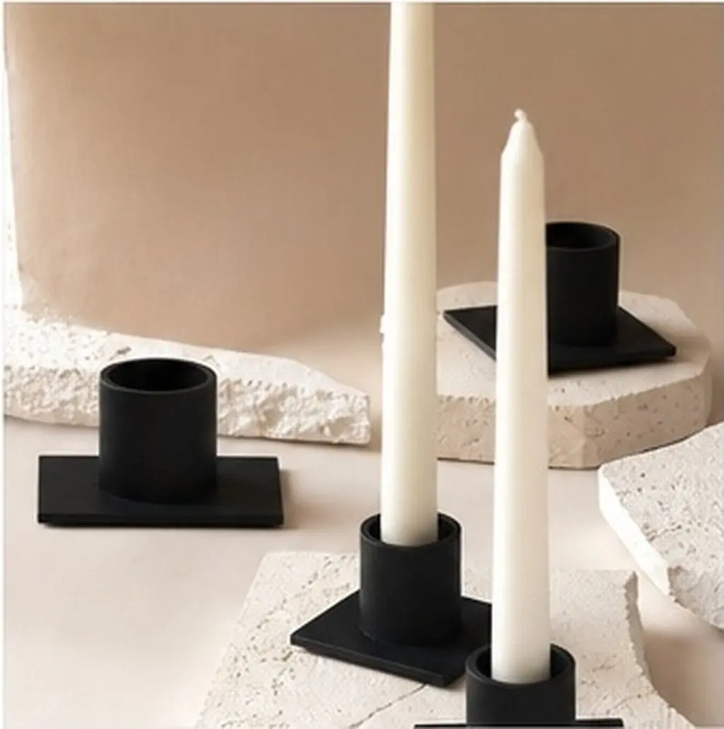 4pcs Iron Art Holder Set – Rustic Black Metallic Stand for Home, Living Room, Dining, Cafe, Bar & Holiday Decor