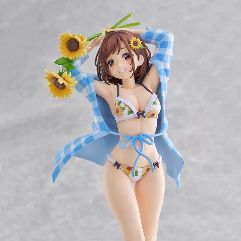 Stock Original prune tournesol fille maillots de bain PVC 24CM Figure d'anime à collectionner en boîte Statuette modèle poupée jouet ornement cadeaux