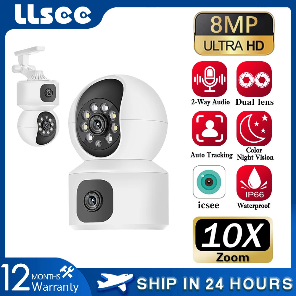 

LLSEE HD 1080P,WIFI,CCTV camera,dual lens,CCTV IP camera 360,CCTV security camera,IP66 waterproof,CCTV security intelligence