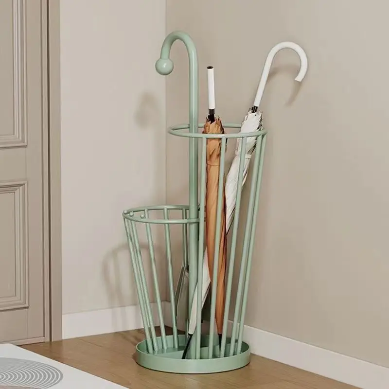 Umbrella Storage Rack Large Capacity Commercial Iron Umbrella Bucket Household Floor-Standing Creative Door Umbrella Storage