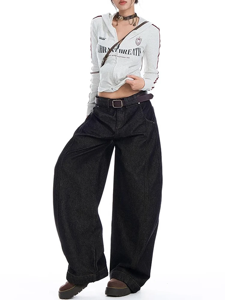 2025, Herbst-Winter-Jeanshose für Damen, weit geschnitten, japanische Y2K-Baggy-Jeans, Tomboy, Harajuku, Grunge, Punk, Cowboy, neu im Freund
