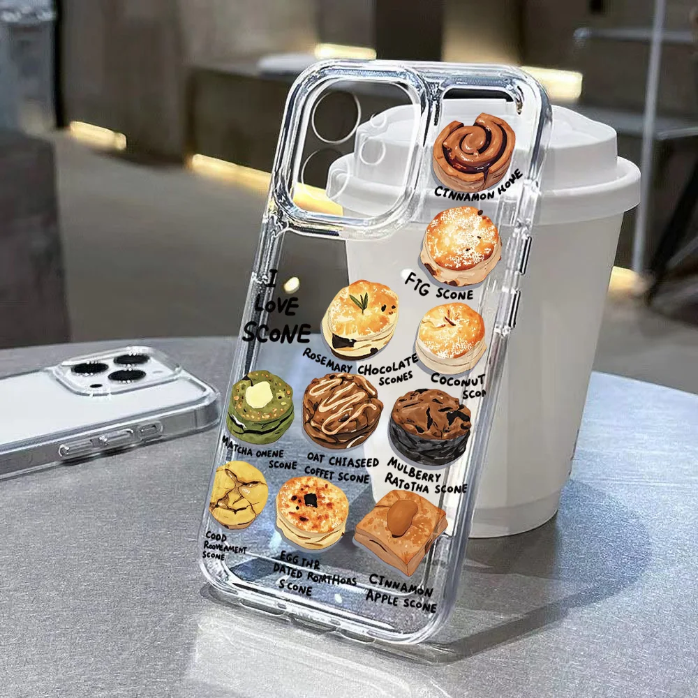 Funda Transparente Suave Bread Clear para iPhone 17 Pro Max, iPhone 16, 15, 11, 12, 13, 14 Pro Max, Air 16e, X, XR, XS Max