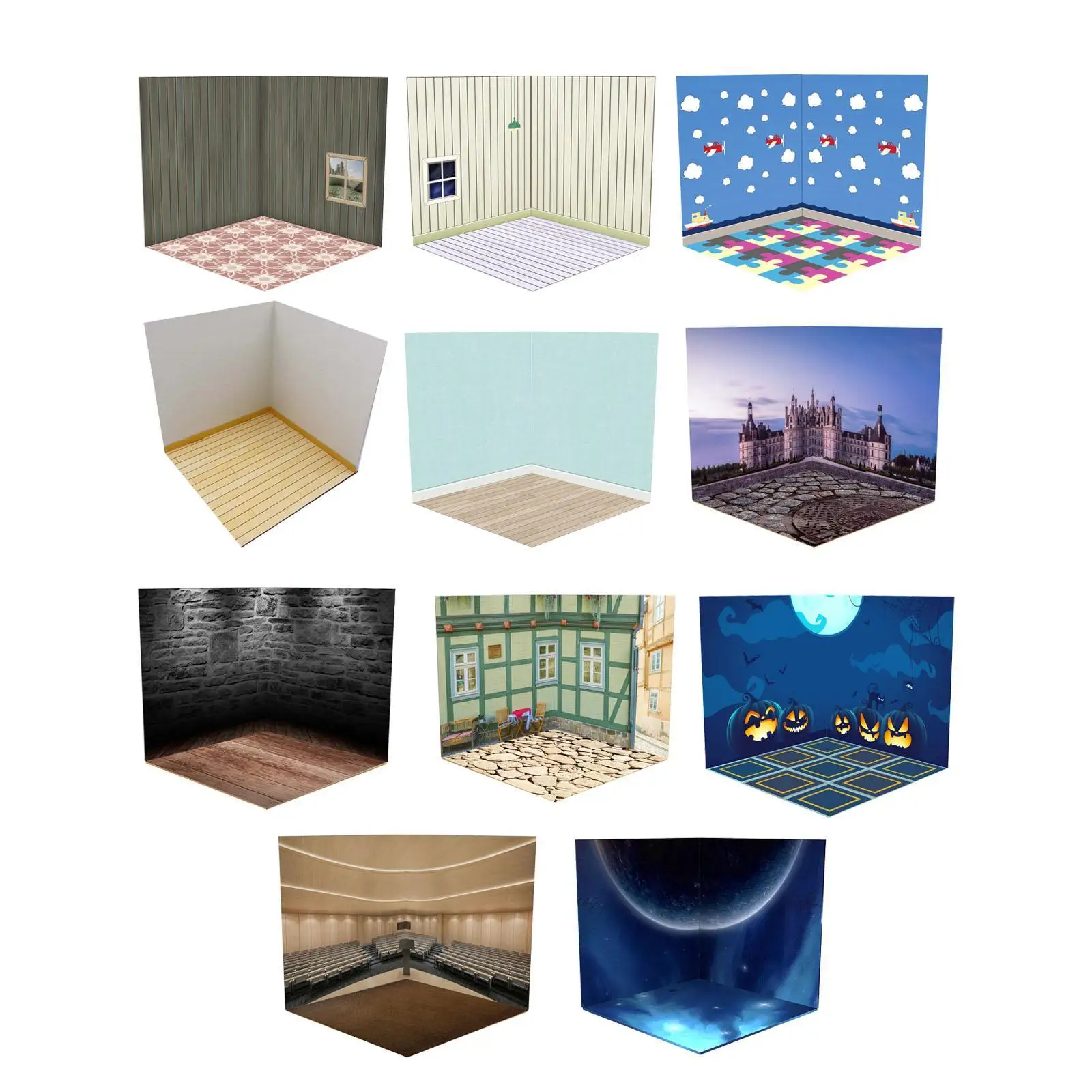 1/6 خلفية عرض عرض منظم تخطيط المشهد عرض تخطيط ، محاكاة خلفية وقوف السيارات لشخصيات العمل