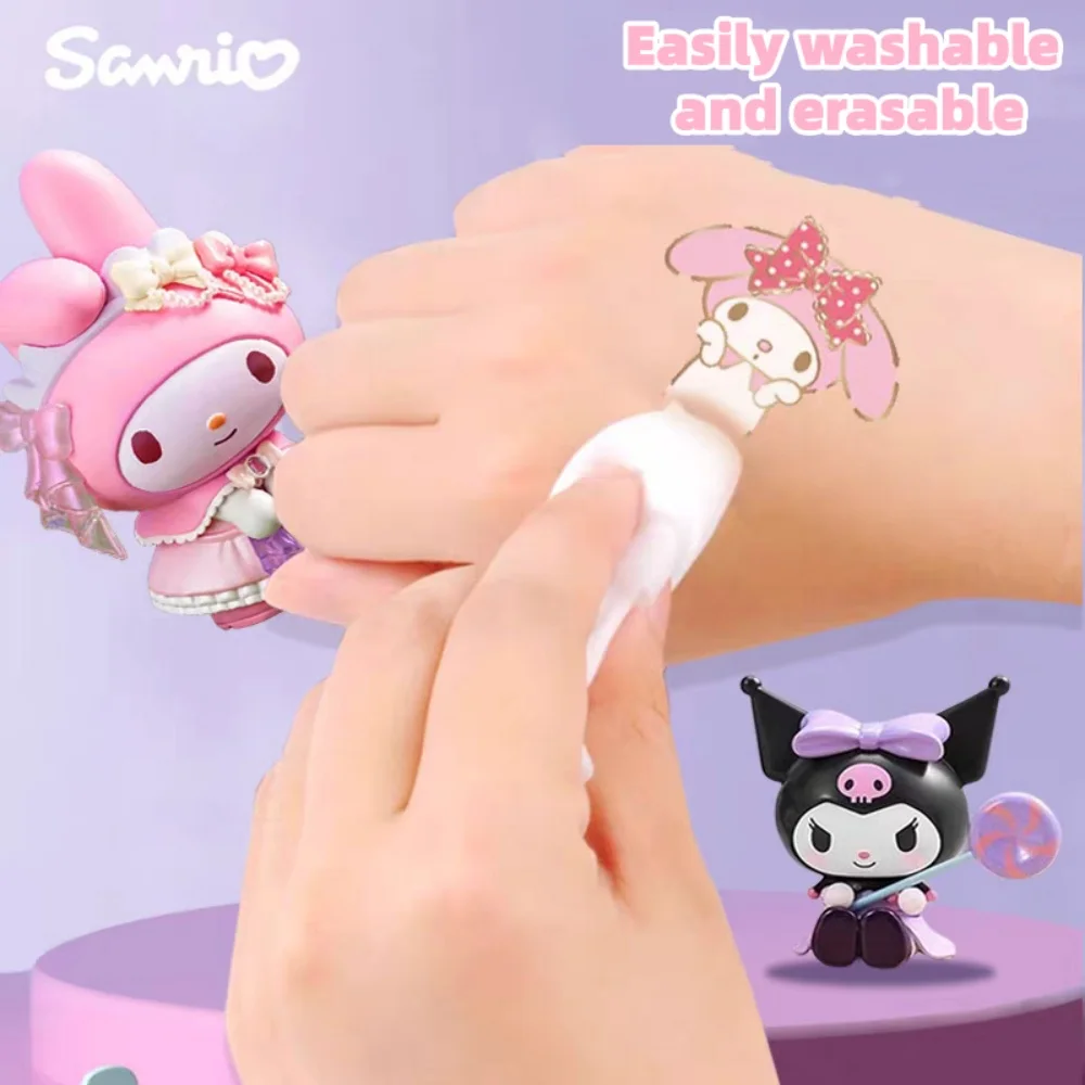 حقيقية سانريو الكرتون Diy بها بنفسك الوشم ملصقات لطيف مرحبا كيتي كورومي ميلودي الوجه والذراع خربش الشارات الغيتار الأمتعة ديكور ملصق #2