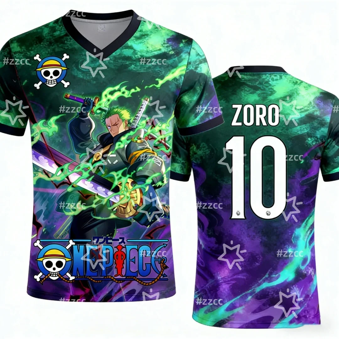 Summer Children One Piece T-Shirt Luffy Adventure Print Casual Boys Clothes Girls Short Sleeve Men Jersey Play