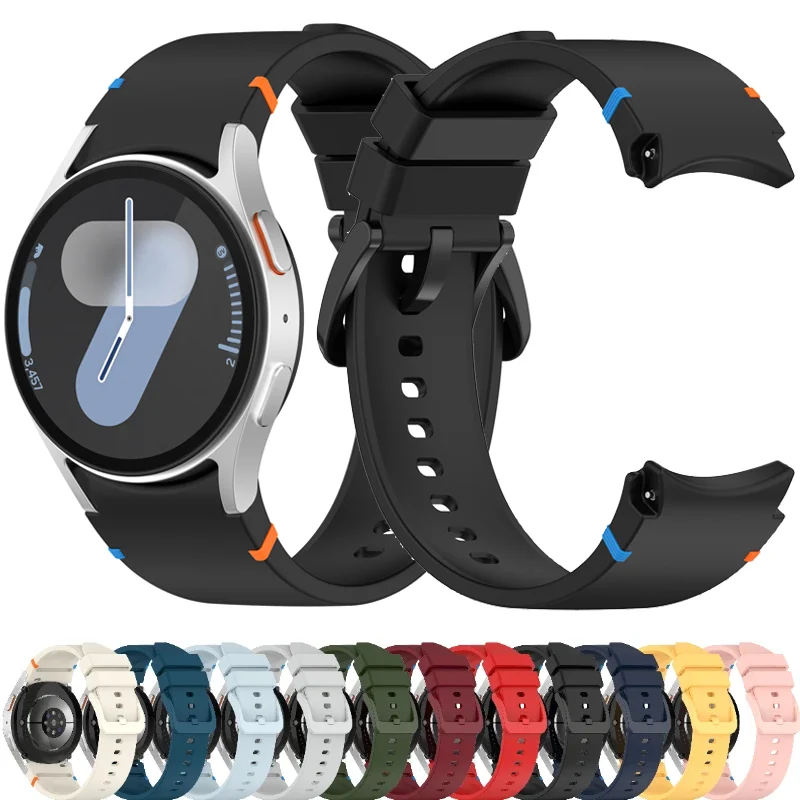 Offizielles Silikon-Uhrenarmband für Samsung Galaxy Watch FE 7 6 5 4 44mm 40mm 5 Pro Sportarmband Watch 6 4 Classic 47mm 46mm Armband