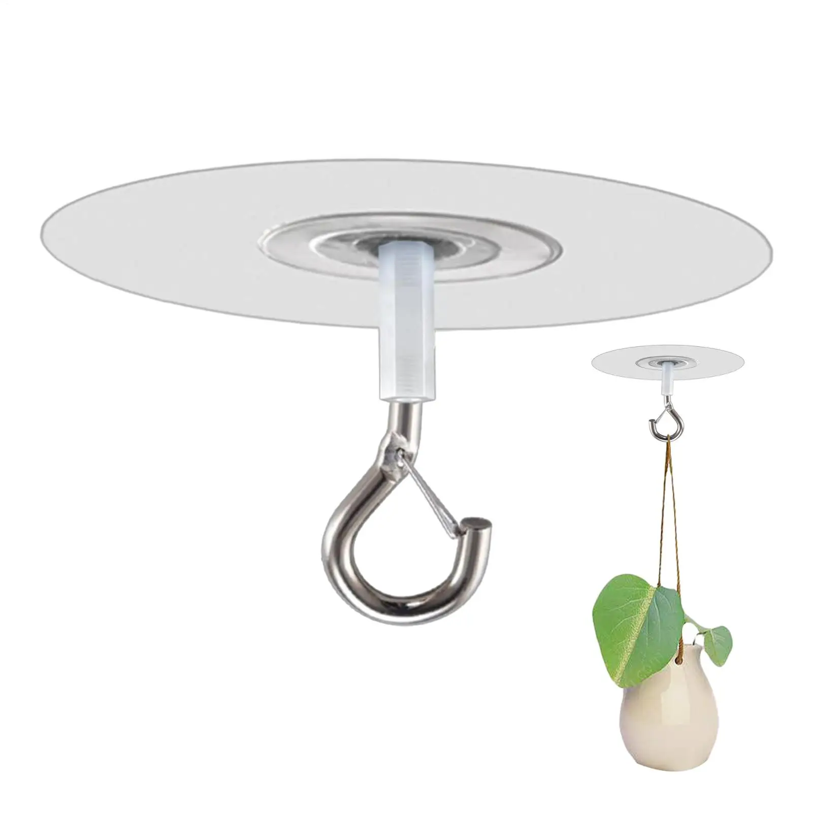 No-Drill Hooks for Ceiling No-Drill Ceiling Hooks with Strong Bearing Capacity Household Organizers for Plants Lights Wind