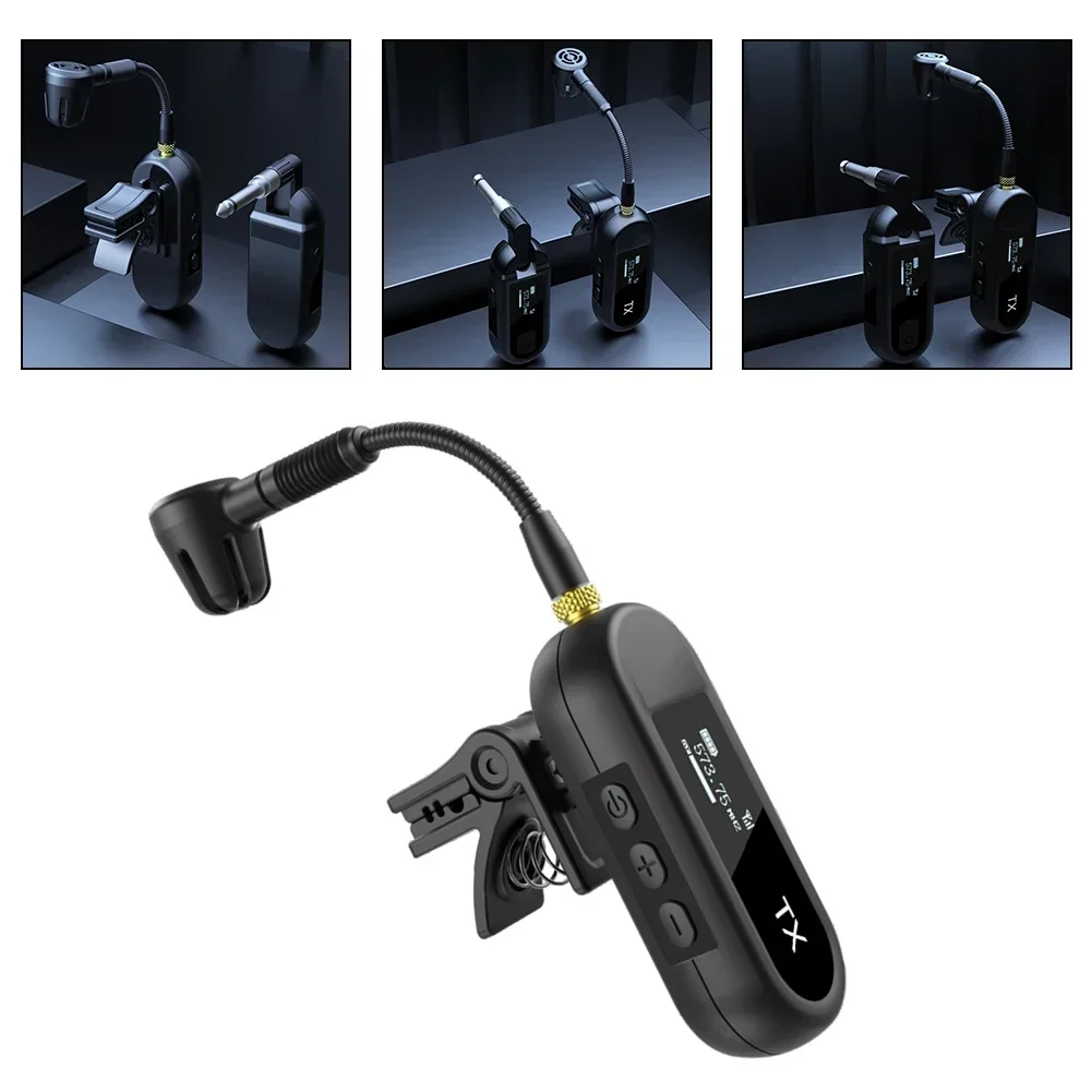 Professional Wireless Saxophone Microphone System Long Range Instrument Pickup for Drums piano electric guitar
